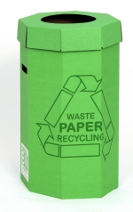 Packs of 5 - Green Paper Recycling Bin